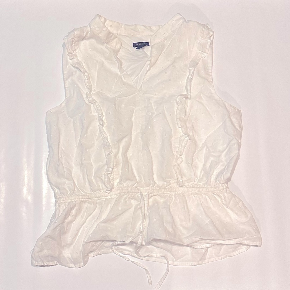 EUC - Ann Taylor white ladies tank top - Medium - 100% cotton